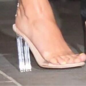 Tony Bianco Revovle Lucite Kiki Heels Clear Ankle Wrap Size 8 Womens